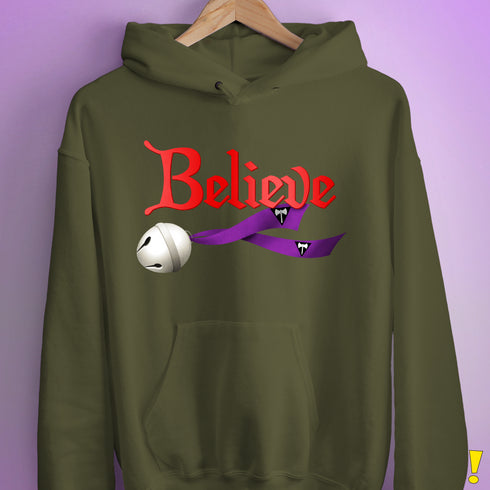 Believe Lesbian Labrys Pride Flag Jingle Bell Hoodie - Army